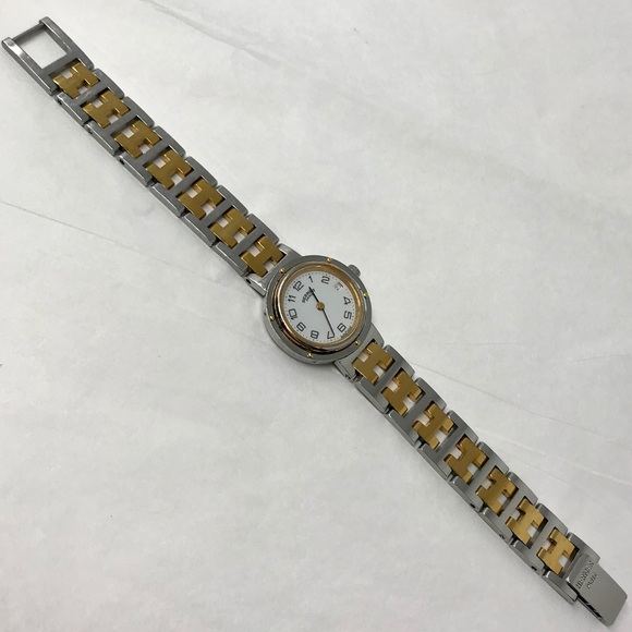 *SOLD* Hermès Steel & Gold Clipper in Leather Case - Picture 6 of 14